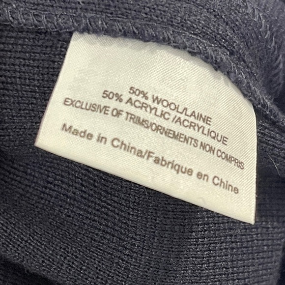 Tory Burch Wool Knit Pants Navy Blue Size 10 - Picture 5 of 7